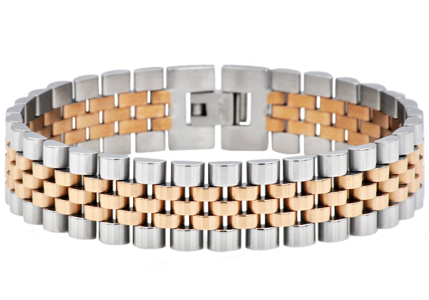 Oval Pattern Link Gold Bracelet For Men