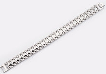 Load image into Gallery viewer, Mens Polished Stainless Steel Pyramid Link Bracelet - Blackjack Jewelry
