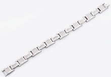 Load image into Gallery viewer, Mens Matte Stainless Steel Bracelet With Cubic Zirconia - Blackjack Jewelry
