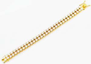 Mens Gold Stainless Steel Bracelet With Cubic Zirconia - Blackjack Jewelry