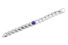 Load image into Gallery viewer, Mens Genuine Lapis Lazuli  Stainless Steel Bracelet - Blackjack Jewelry
