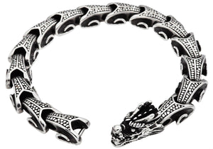 Mens Stainless Steel Dragon Bracelet - Blackjack Jewelry