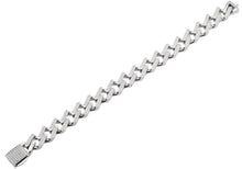 Load image into Gallery viewer, Mens Stainless Steel 14mm Monaco Link Chain Bracelet With Cubic Zirconia - Blackjack Jewelry
