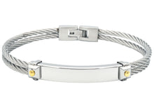 Load image into Gallery viewer, Mens Stainless Steel Engravable Cable Bracelet - Blackjack Jewelry
