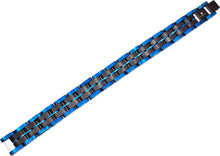 Load image into Gallery viewer, Mens Two Toned Blue and Black Stainless Steel Bracelet - Blackjack Jewelry
