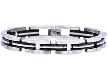 Load image into Gallery viewer, Mens Two Tone Black Stainless Steel Bracelet - Blackjack Jewelry
