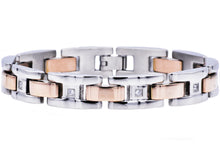 Load image into Gallery viewer, Mens Rose Stainless Steel Bracelet With Cubic Zirconia - Blackjack Jewelry
