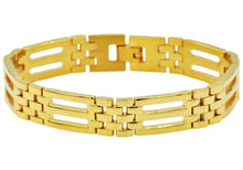 Load image into Gallery viewer, Mens Gold Stainless Steel Bracelet - Blackjack Jewelry
