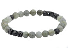 Load image into Gallery viewer, Mens Genuine Labradorite Stainless Steel Beaded Bracelet - Blackjack Jewelry
