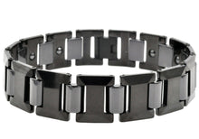 Load image into Gallery viewer, Mens Black I-Link Tungsten Bracelet with Magnets - Blackjack Jewelry
