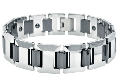 Mens I-Link Tungsten Bracelet with Magnets - Blackjack Jewelry
