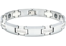 Load image into Gallery viewer, Mens Tungsten Link Bracelet With Cubic Zirconia - Blackjack Jewelry
