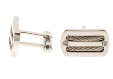 Load image into Gallery viewer, Mens Stainless Steel Wire Cuff Links - Blackjack Jewelry
