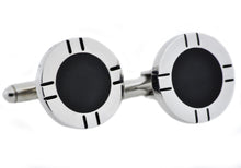 Load image into Gallery viewer, Mens Black Plated Stainless Steel Cuff Links - Blackjack Jewelry
