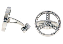 Load image into Gallery viewer, Mens Stainless Steel Steering Wheel Cuff Links - Blackjack Jewelry
