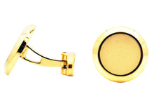 Load image into Gallery viewer, Mens Gold Plated Circular Stainless Steel Cuff Links
