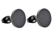Load image into Gallery viewer, Mens 10mm Black Stainless Steel Stud Earrings - Blackjack Jewelry
