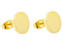 Load image into Gallery viewer, Mens 10mm Gold Stainless Steel Stud Earrings - Blackjack Jewelry
