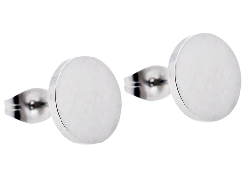 Mens 10mm Stainless Steel Stud Earrings - Blackjack Jewelry