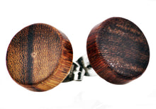 Load image into Gallery viewer, Mens 12mm Wood Stainless Steel Stud Earrings - Blackjack Jewelry
