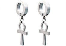 Load image into Gallery viewer, Mens Stainless Steel Clip On Ankh Cross Earrings - Blackjack Jewelry
