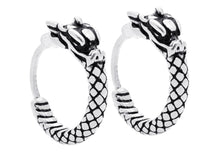 Load image into Gallery viewer, Men&#39;s Stainless Steel Dragon Hoop Earrings
