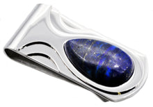 Load image into Gallery viewer, Mens Genuine Lapis Lazuli Stainless Steel Money Clip - Blackjack Jewelry
