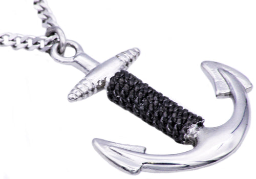 Mens Stainless Steel Anchor Pendant - Blackjack Jewelry