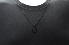 Load image into Gallery viewer, Mens Black Stainless Steel Hook Pendant - Blackjack Jewelry

