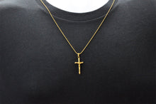 Load image into Gallery viewer, Mens Gold Stainless Steel Cross Pendant - Blackjack Jewelry
