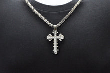 Load image into Gallery viewer, Mens Stainless Steel Cross Pendant With Cubic Zirconia
