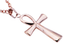 Load image into Gallery viewer, Mens Rose Stainless Steel Ankh Cross Pendant - Blackjack Jewelry
