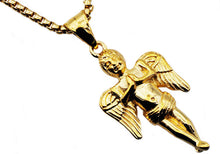 Load image into Gallery viewer, Mens Gold Stainless Steel Cherub Pendant - Blackjack Jewelry
