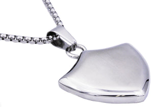 Mens Stainless Steel Shield Pendant - Blackjack Jewelry