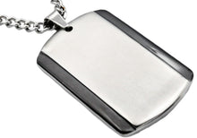 Load image into Gallery viewer, Mens Black Plated Stainless Steel Dog Tag Pendant - Blackjack Jewelry
