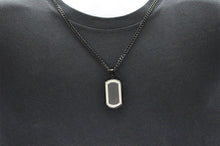 Load image into Gallery viewer, Mens Stainless Steel Dog Tag Pendant With Carbon Fiber - Blackjack Jewelry
