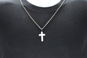 Mens Stainless Steel Cross Pendant - Blackjack Jewelry