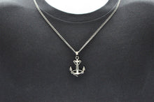 Load image into Gallery viewer, Mens Stainless Steel Anchor Pendant Necklace With 24&quot; Curb Chain - Blackjack Jewelry
