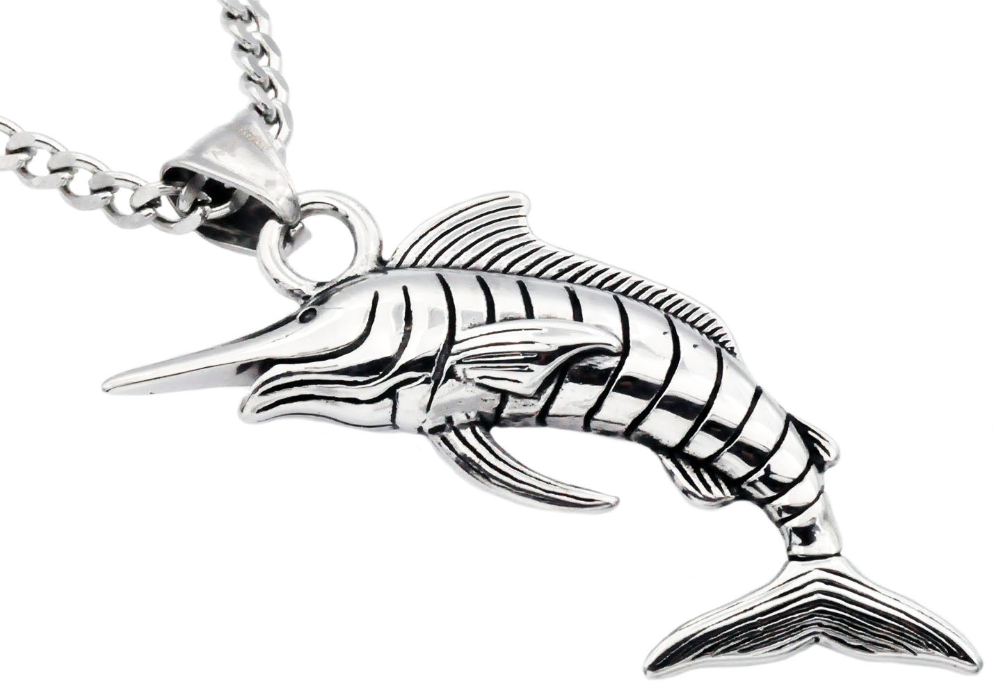 Fish Pendant Men's Silver Necklace by Talisa