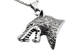 Load image into Gallery viewer, Mens Stainless Steel Wolf Pendant - Blackjack Jewelry
