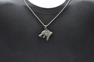 Mens Stainless Steel Wolf Pendant - Blackjack Jewelry