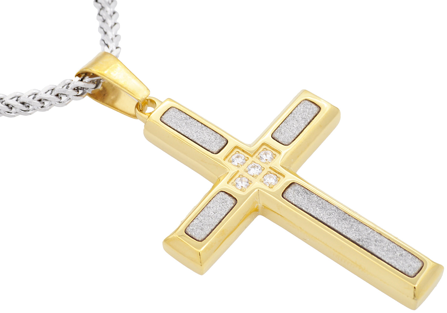 Macys mens store gold cross necklace