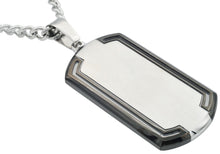 Load image into Gallery viewer, Mens Black Stainless Steel Dog Tag Pendant With Beveled Edge - Blackjack Jewelry
