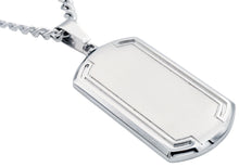 Load image into Gallery viewer, Mens Stainless Steel Dog Tag Pendant With Beveled Edge - Blackjack Jewelry
