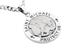 Load image into Gallery viewer, Mens Stainless Steel Saint Michael Protect Us Pendant - Blackjack Jewelry
