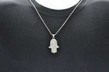 Load image into Gallery viewer, Mens Stainless Steel Hamsa Pendant Necklace - Blackjack Jewelry
