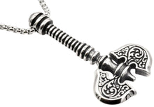 Load image into Gallery viewer, Mens Stainless Steel Axe Pendant with 24&quot; Round Box Chain - Blackjack Jewelry
