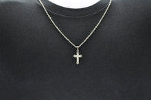Load image into Gallery viewer, Mens Stainless Steel Cross Pendant With 24&quot; Cable Chain - Blackjack Jewelry
