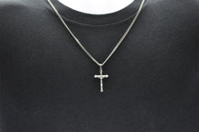 Load image into Gallery viewer, Mens Stainless Steel Crucifix Cross Pendant With 24&quot; Curb Chain - Blackjack Jewelry

