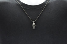 Load image into Gallery viewer, Mens Gun Metal Stainless Steel Skull Pendant Necklace With 24&quot; Box Chain - Blackjack Jewelry
